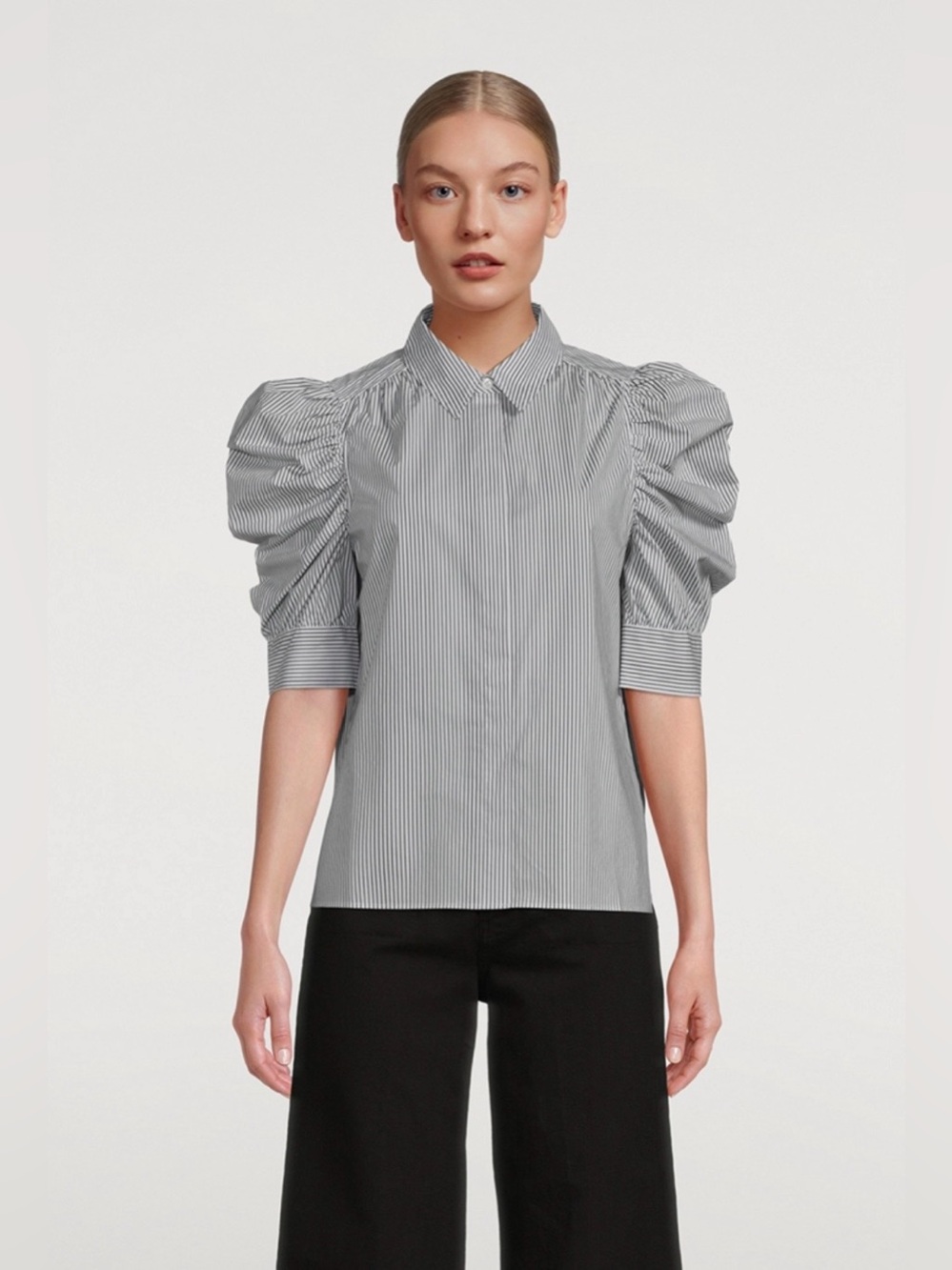 Frame Ruched Puff Sleeve Shirt Size Small